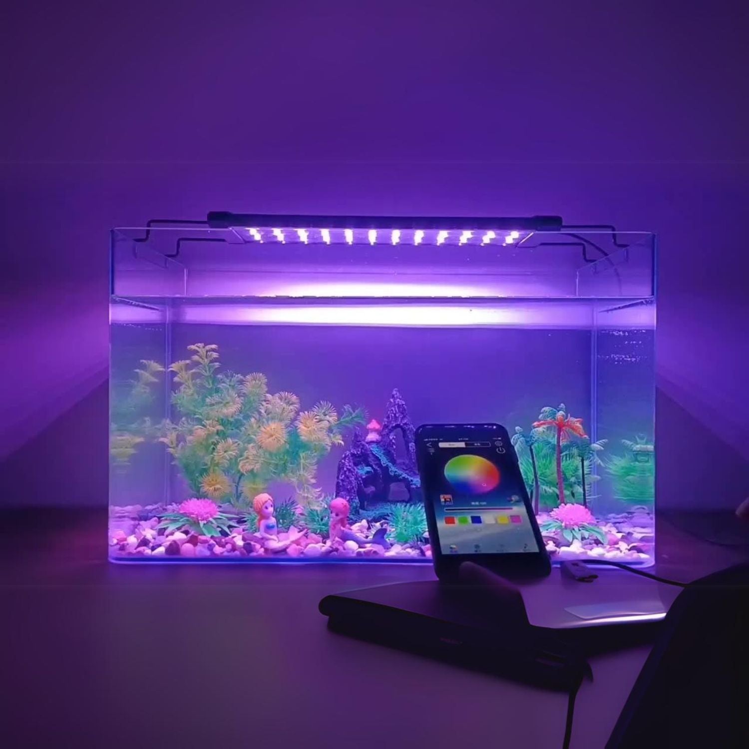 sfeervolle aquariumverlichting met intelligente bluetooth bediening